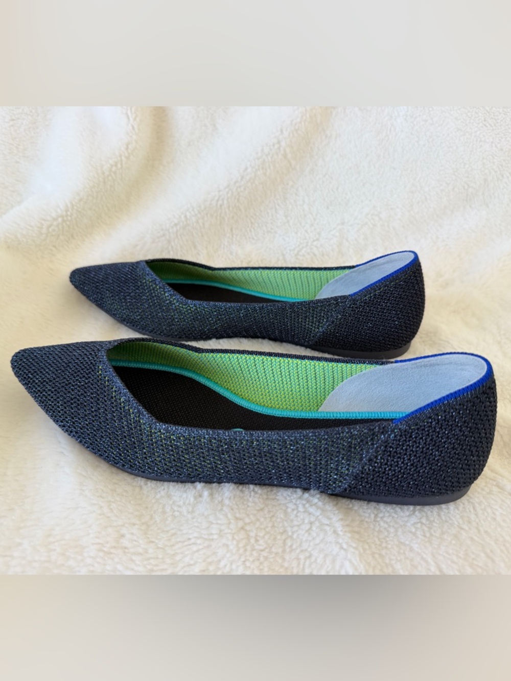 Rothy's The Point in Metallic Lattice Stitch - Navy - Retired - Size 9 - Picture 10 of 15